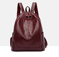 Женский прогулочный рюкзак городской, небольшой женский рюкзачок "Gr" Бордовый