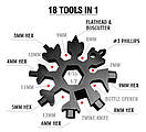 Мультитул-снежинка 18 в 1 SNOWFLAKE WRENCH TOOL, фото 3