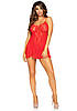 Сорочка бебі-дол Leg Avenue Rose Lace Flair Chemise Red, One Size Bomba💣, фото 5