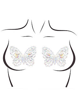 Пестис-метелики з кристалів Leg Avenue Chrysallis nipple sticker, наліпки, світяться у темряві Bomba💣