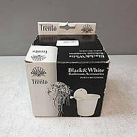 Мыльница стакан дозатор Б/У Trento Black and White стакан для зубных щеток подвесной