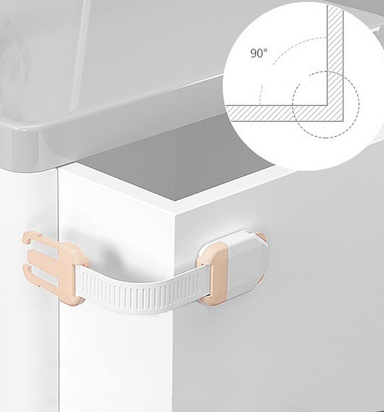 Защитный замок-блокиратор для детской безопасности, гибкий. Молочный с бежевым - фото 6 - id-p2054423843