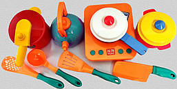 Іграшковий посуд, набір кухонного дитячого приладдя з 9 предметів