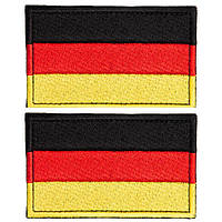 Шеврон набор 2 шт, нашивка на липучке Флаг Германии ФРГ, вышитый патч 5х8 см