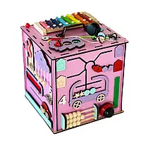 Развивающая игрушка Бизикуб Temple Group TG145644630, 30х30х30 см Розовый, Time Toys