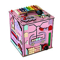 Развивающая игрушка Бизикуб Temple Group TG145644630, 30х30х30 см Розовый, World-of-Toys