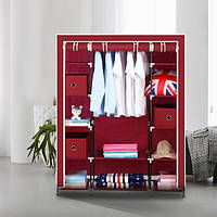 Складной тканевый шкаф для одежды HCX Storage Wardrobe 68150 с металлическим каркасом Красный