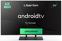 Телевізор 55" Liberton LTV-55U01AT UltraHD 3840x2160 60 Hz, Smart, DVB-T2, HDMI, USB, VESA 200x200 (код