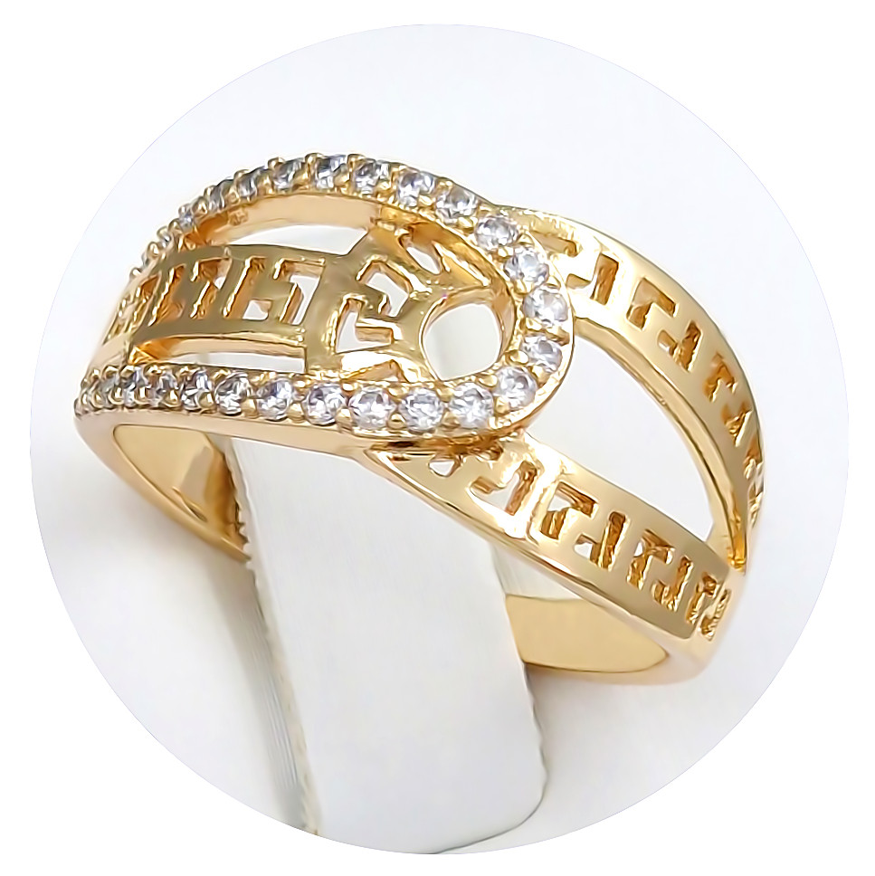 Каблучка XР. Позолота 18К. Камені: білий циркон. Є: 16р