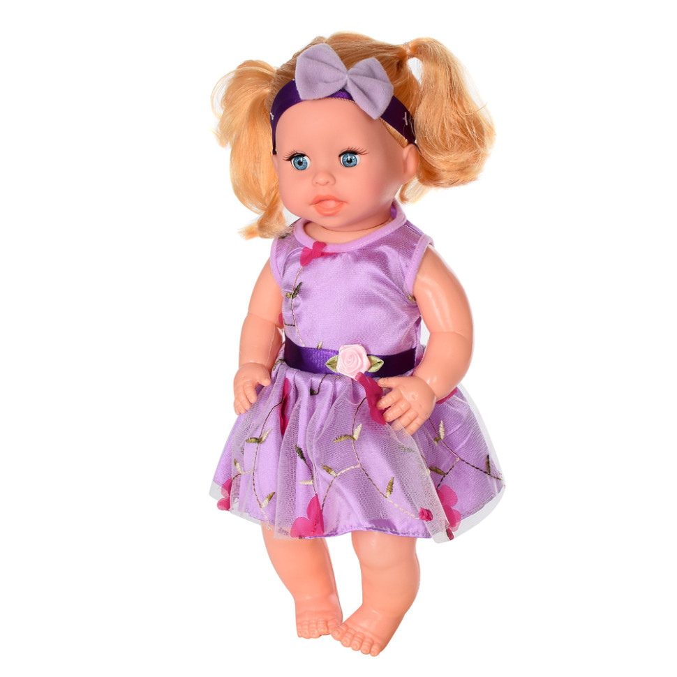 Дитяча лялька Яринка Bambi M 5603 українською мовою Фіолетове плаття