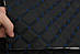 Прошитий шкірзам псевдо-перфорований "Ромб чорний" прошитий синьою ниткою, на поролоні 7мм, шір.1,35м Туреччина, фото 3