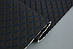 Прошитий шкірзам псевдо-перфорований "Ромб чорний" прошитий синьою ниткою, на поролоні 7мм, шір.1,35м Туреччина, фото 6