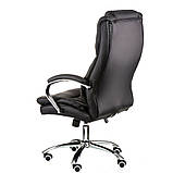 Крісло офісне шкіряне чорне Rain black, фото 4