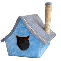 Домик когтеточка драпак для кошек Zoo-hunt Мурчик голубой 50х40х33 см сезаль