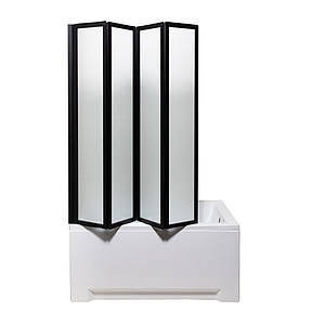 Штора на ванну Insana TIFFANI P Black 140х110 см гармошка чорна пластик матовий