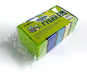 Губки для миття посуду "ПіноЕфект"  5 шт. ТМ "ECOpack"