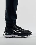 Чоловічі кросівки Reebok Zig Kinetica весна-осінь-літо легкі (чорні з білим). Живе фото, фото 6