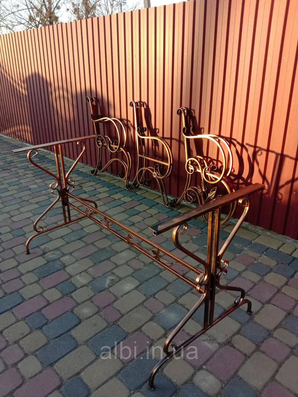 Садовий стіл боковини ковані 2 шт. з перемичкою