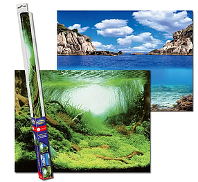 Фон двусторонний плотный, Aqua Nova, Plants/Ocean, 50х100 см. Плёночный фон для дизайна аквариума