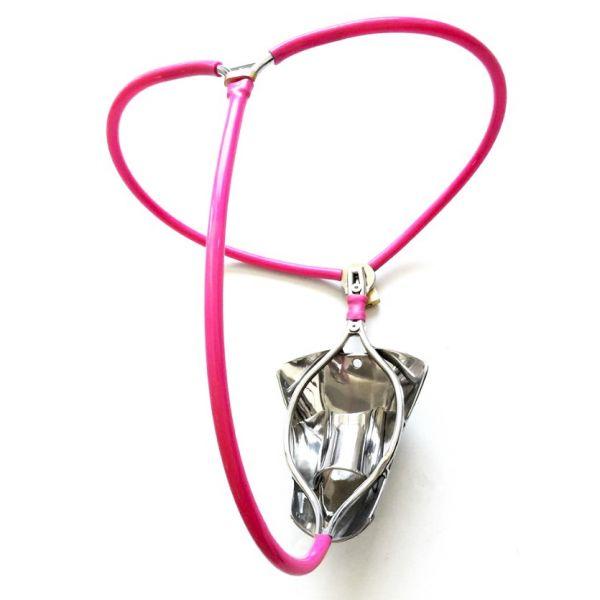 Пояс вірності рожевий з кліткою