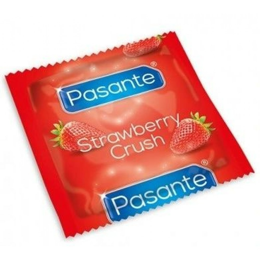 Презервативи оральні з полуничним смаком Pasante Strawberry Flavour Condome 53 мм (ціна за 6 шт.) Кітті