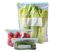 Многоразовые вакуумные пакеты для хранения еды с застежкой Zip 15 штук 23х15+5 см LY-436 Jw