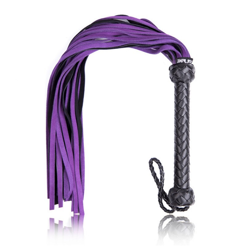 The couple fun toys health care products wholesale leather whip whip whip handle bold purple powder recruit  Кітті