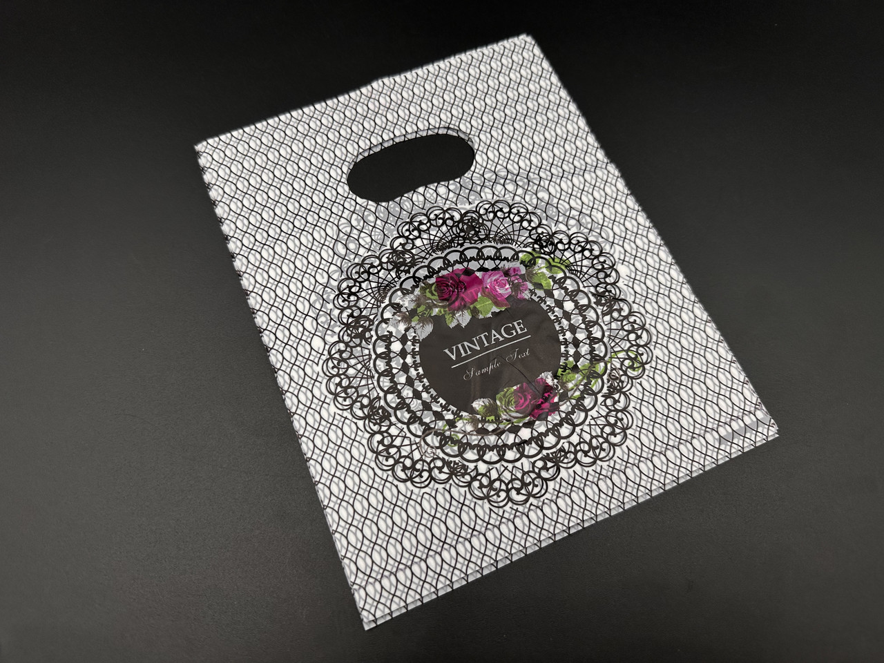 Подарункові поліетиленові пакети 15х20см "Vintage". Колір сірий., фото 1