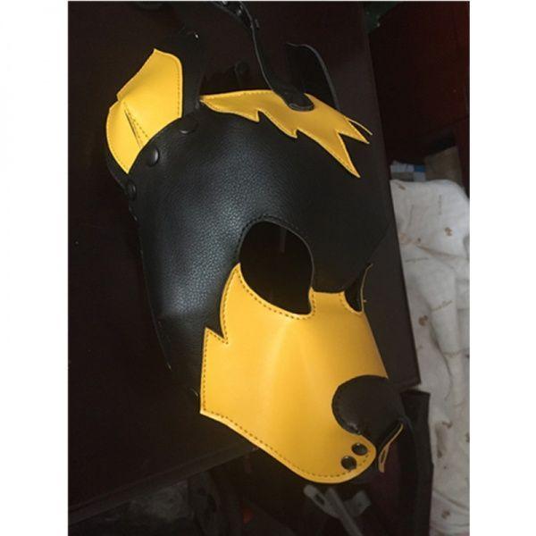 Yellow / Black Leather Dog Hood  Кітті