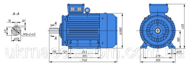 Електродвигун АИР 180 М8 15 кВт, 750 об/хв