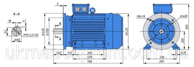 Електродвигун АИР 200 L8 22 кВт, 750 об/хв