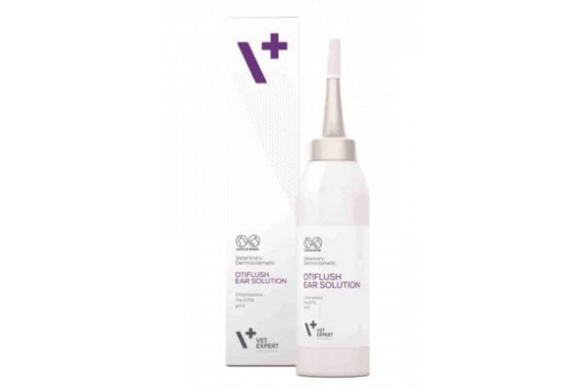ОтіФлаш OtiFlush Ear Solution Vet Expert розчин для очищення вух у собак і кішок, 125 мл