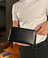 Чорний гаманець-клатч на дві блискавки із  натуральної шкіри Marco Coverna МС8747-3, фото 6