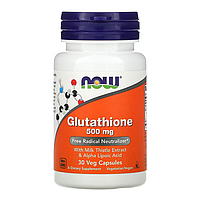 Глутатион, 500 мг, Glutathione, Now Foods, 30 вегетарианских капсул