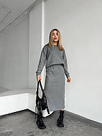 Костюм-двойка женский кофта+юбка теплый плотная ангора вязка 42; 44; 46; 48 "LINDA" от прямого поставщика