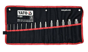 Набір просічок 15 од. 2; 2,5; 3,2; 4; 4,8; 5,5; 6,4; 8; 9,5; 11,1; 12,7; 14; 15,8; 19; 22мм Yato YT-3591