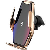 Автомобільний тримач S7 для телефону з швидкою зарядкою S7. Колір: золотий
