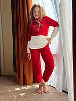 Червона піжама. Мʼякий зручний домашній костюм. Одяг для дому., фото 4