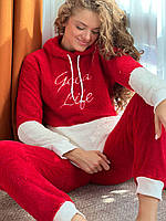 Червона піжама. Мʼякий зручний домашній костюм. Одяг для дому., фото 8