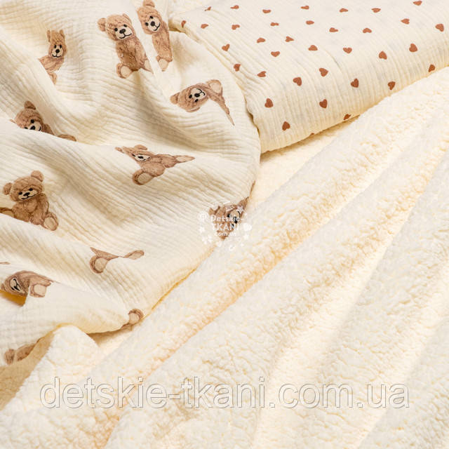 Тканина жатий муслін з ведмедиками