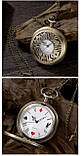 Годинник кишеньковий вінтаж "Vintage Skeleton" у стилі стимпанк із ланцюжком, антична бронза, фото 6