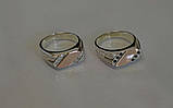 Срібне чоловіче кільце печатка з камінням, фото 2