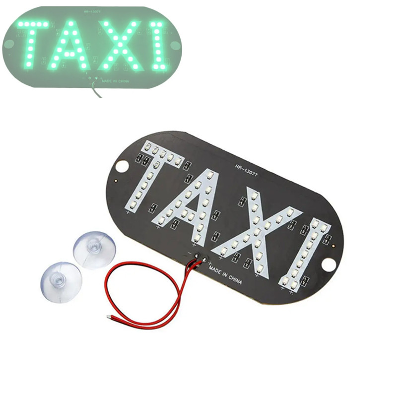 Світлодіодна табличка таксі TAXI 12В, зелений