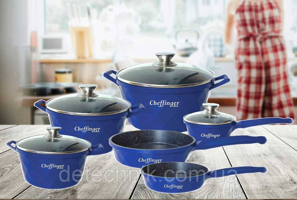 Набір Посуду Cheffinger CF-DIAC 12 Blue 10 предметів з рукавичками для випікання