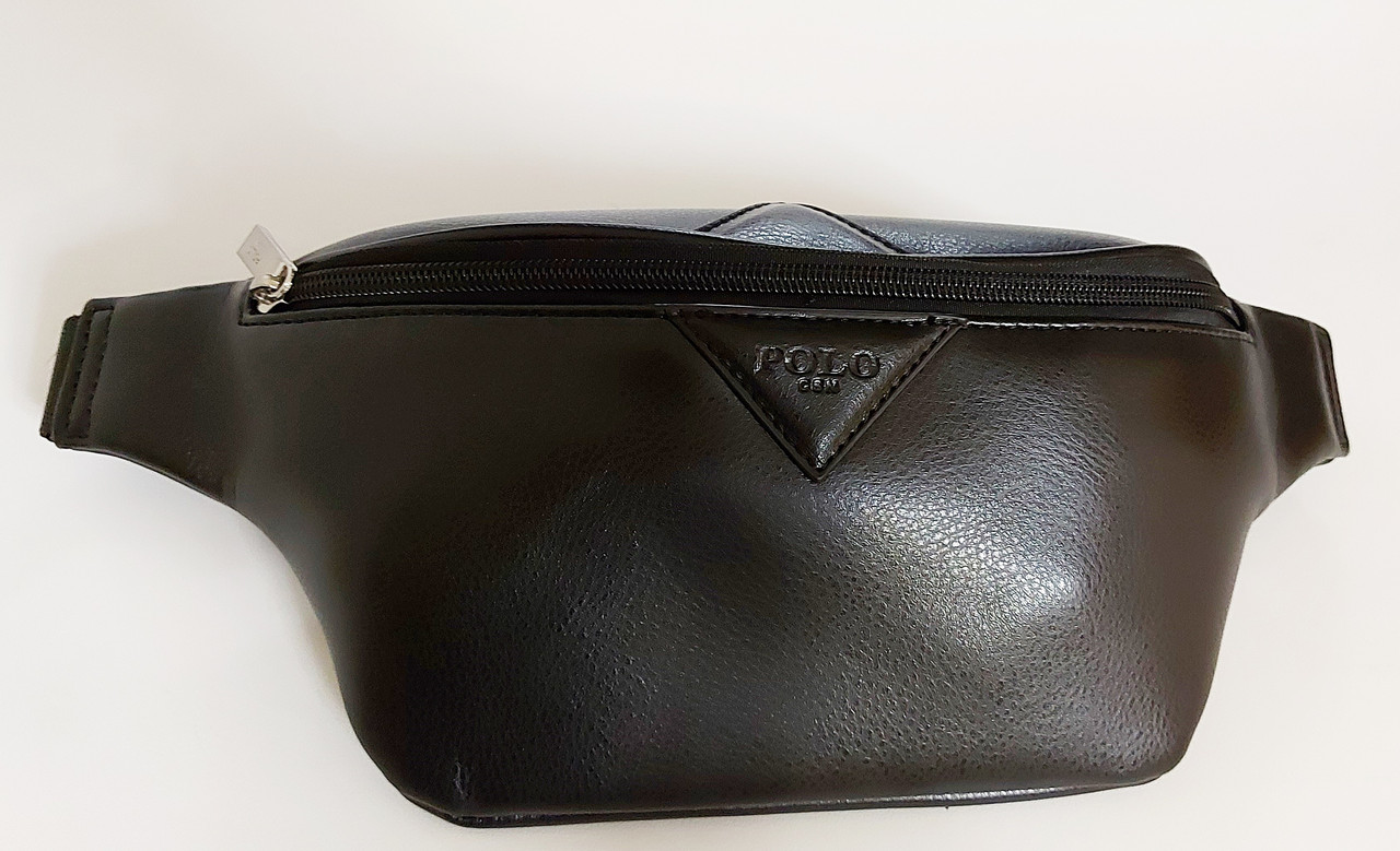 Мужская сумка на пояс POLO В161 black. Мужская бананка POLO купить недорого в Украине
