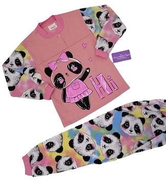 Піжама для дівчинки Панда на зріст 116,122 см Рожева (1334)