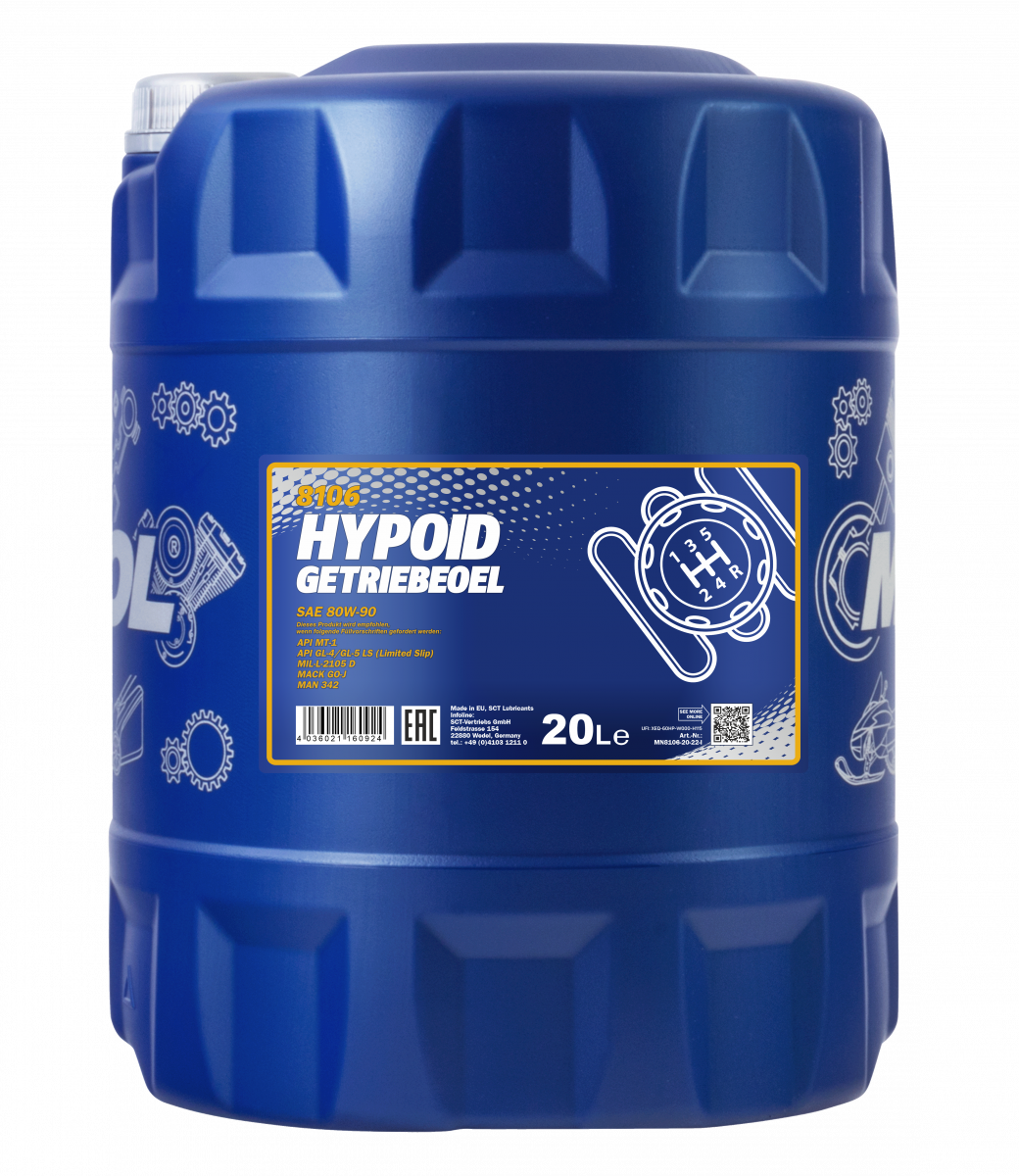 Трансмісійне масло Mannol Hypoid Getriebeoil 80w90 20л GL-4/GL-5