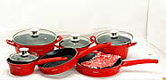 Набір Посуду Cheffinger CF-DIAC 12  Red 10 предметів з рукавичками для випікання, фото 3