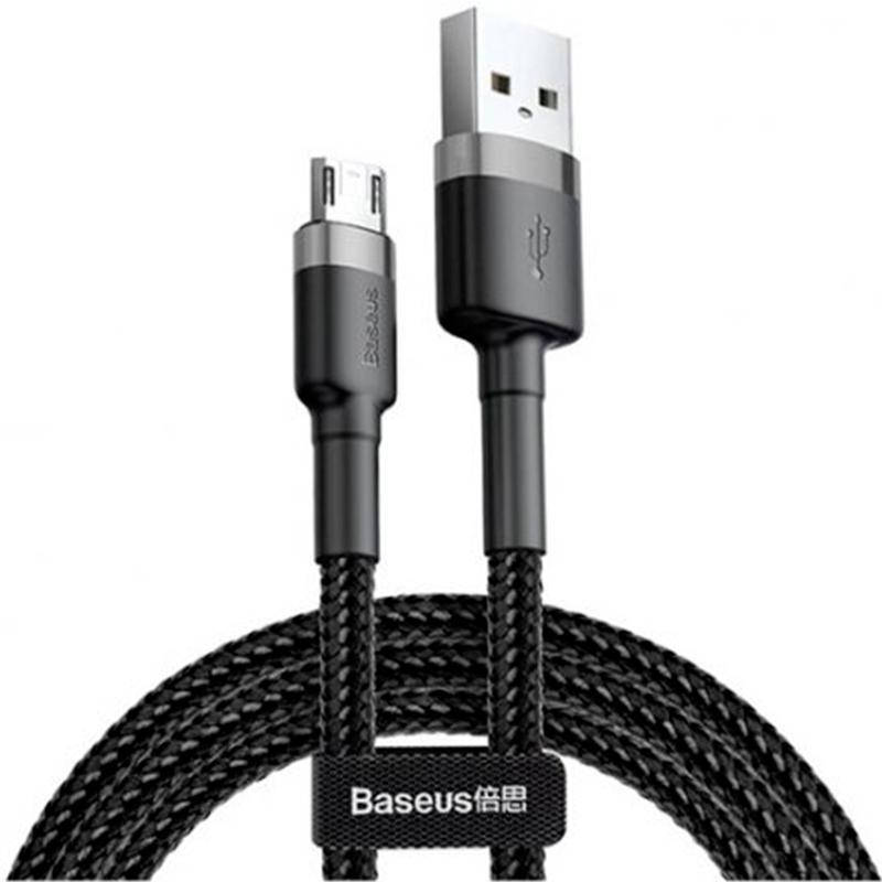 

USB Кабель Baseus microUSB Cafule 2.4A/0.5m CAMKLF-AG1 Black-Grey, Черный