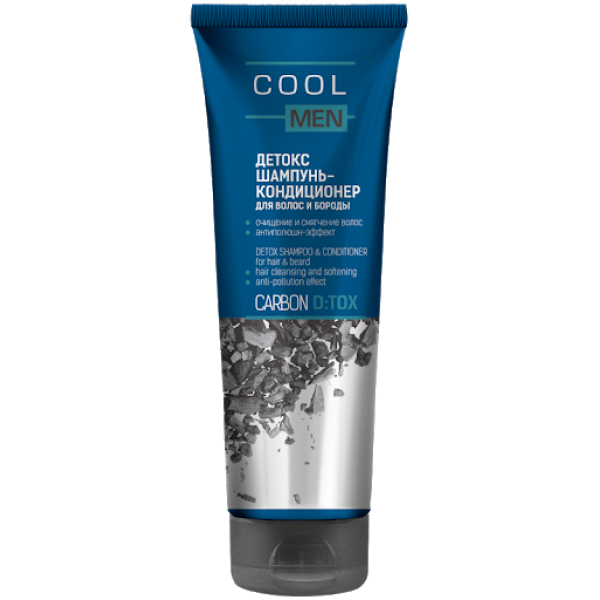 

Шампунь-кондиционер Cool Men Detox Carbon для волос и бороды, 250 мл